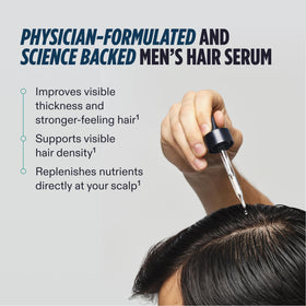 Nutrafol Men's Hair Serum 1 Fl Oz bottle with cap