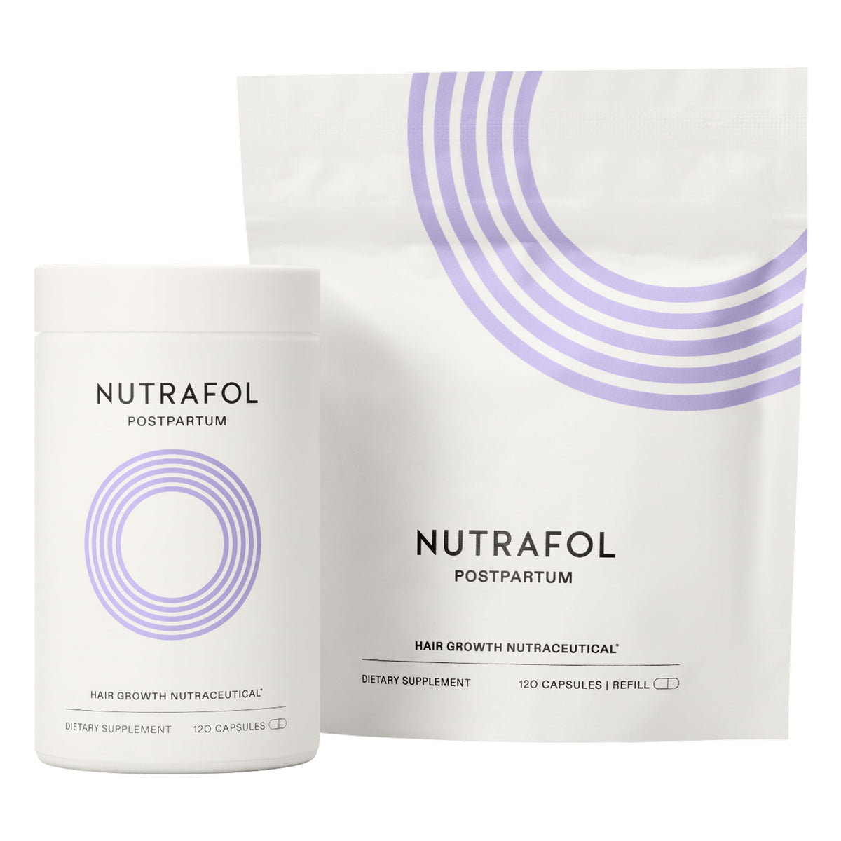 Nutrafol Postpartum Hair Growth Supplements bottle front view