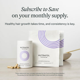 Nutrafol Postpartum Hair Growth Supplements lifestyle scene