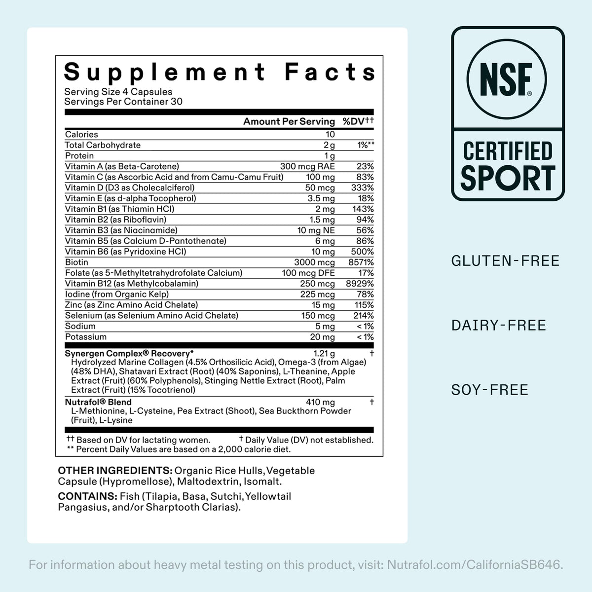 Nutrafol Postpartum Hair Growth Supplements with a measuring tape