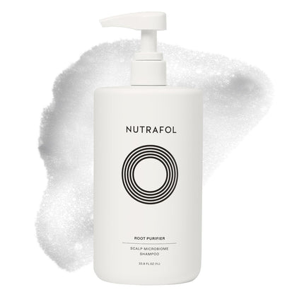 Nutrafol Shampoo 1L front view with pump applicator