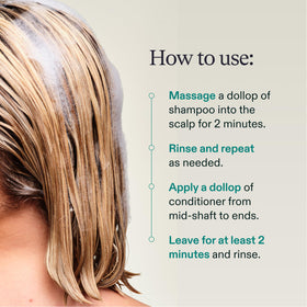Nutrafol Shampoo and Conditioner set with travel accessories