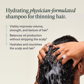 Nutrafol Shampoo application on hair
