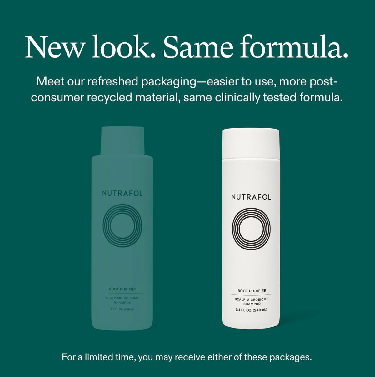 Nutrafol Shampoo bottle side view