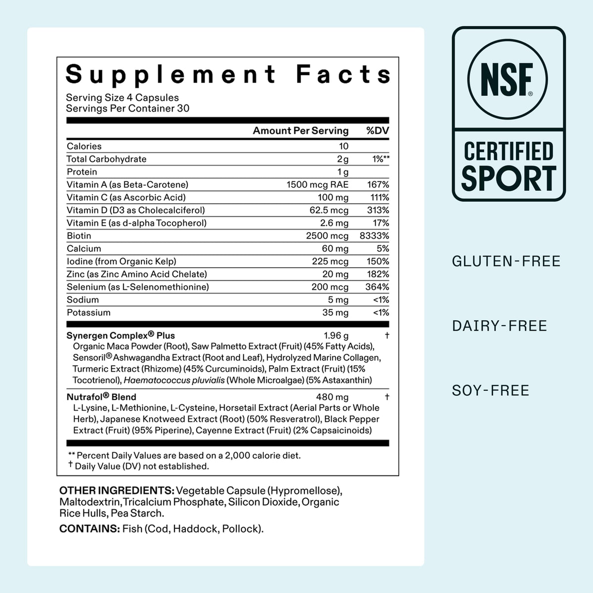Nutrafol Women's Balance Hair Growth Supplements on a wooden table