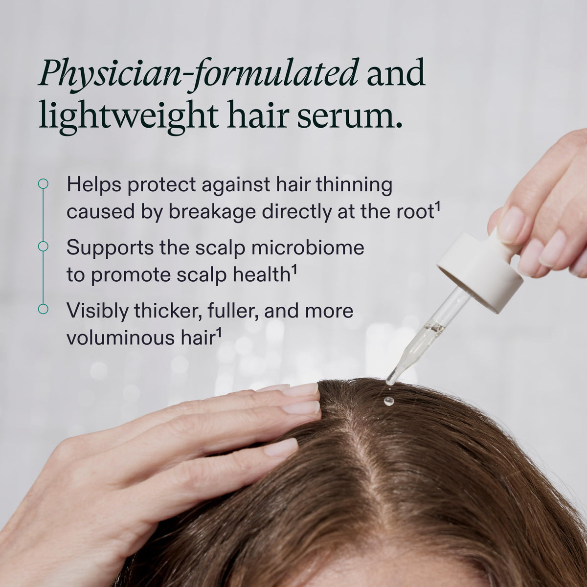 Nutrafol Women's Hair Serum application on scalp