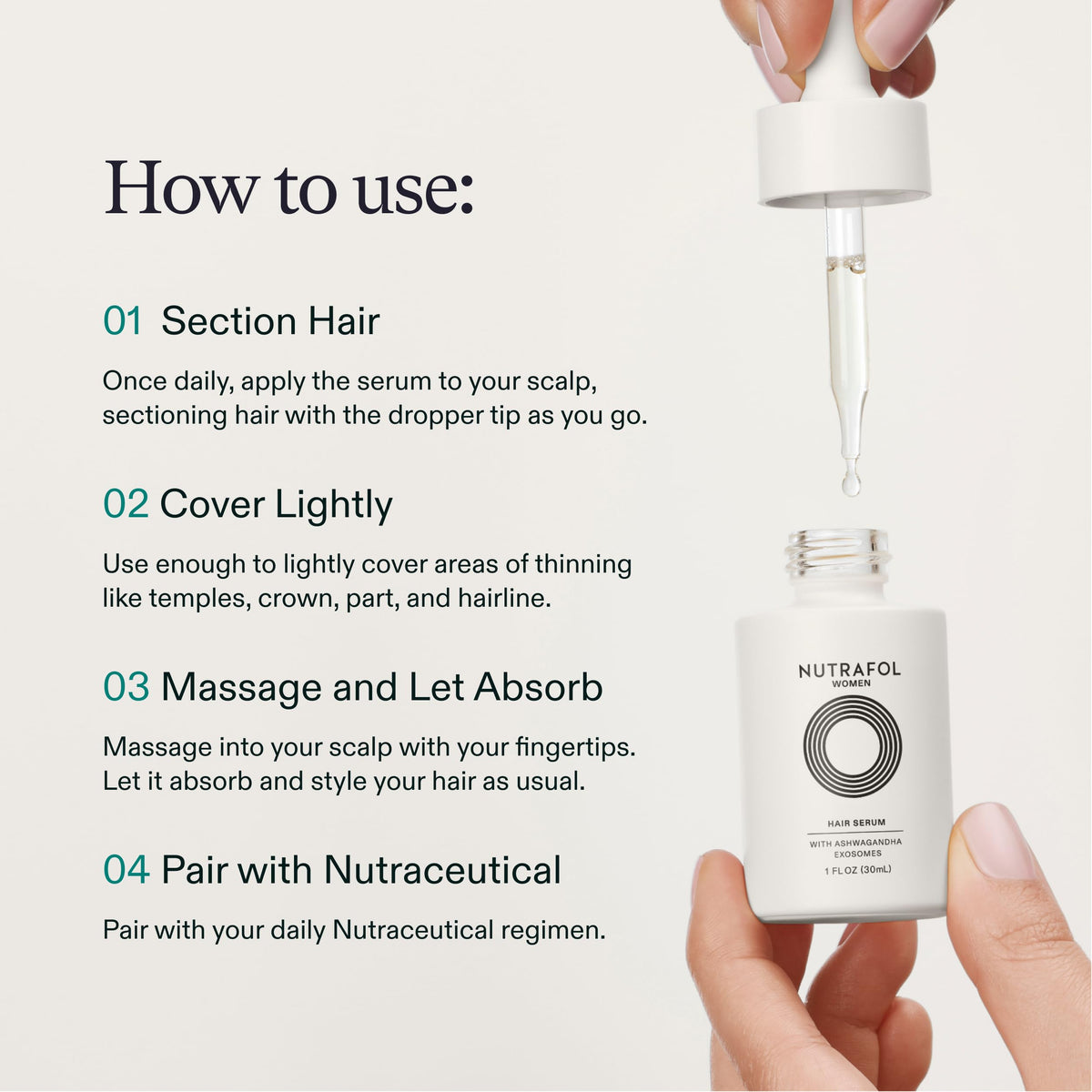 Nutrafol Women's Hair Serum lifestyle scene