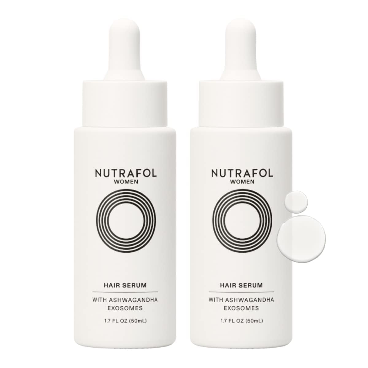 Nutrafol Women's Hair Serum two 1.7 fl oz bottles front view