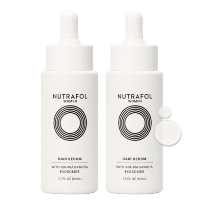 Nutrafol Women's Hair Serum two 1.7 fl oz bottles front view