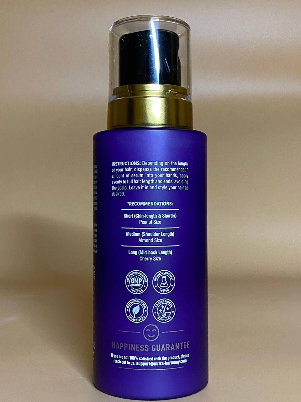 NUTRAHARMONY Hydrating Hair Serum application on hair
