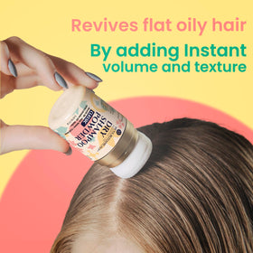 Nuva Botanicals Dry Shampoo Powder application process