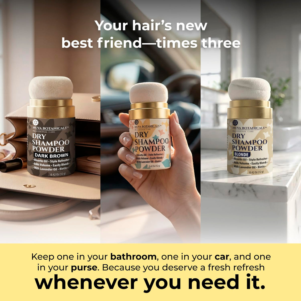 Nuva Botanicals Dry Shampoo Powder Classic for all hair colours