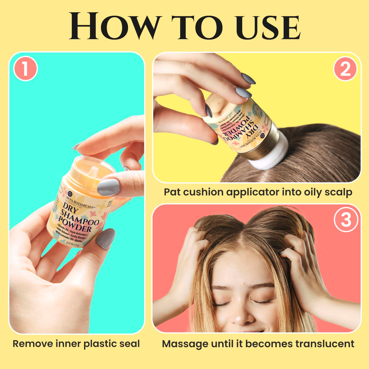 Nuva Botanicals Lavender Dry Shampoo Powder packaging