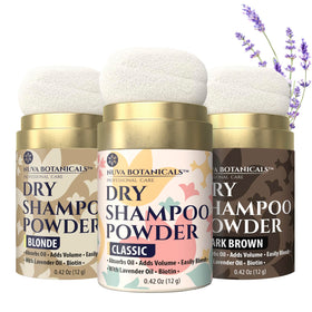 Nuva Botanicals Non-Aerosol Dry Shampoo Powder 3-pack front view