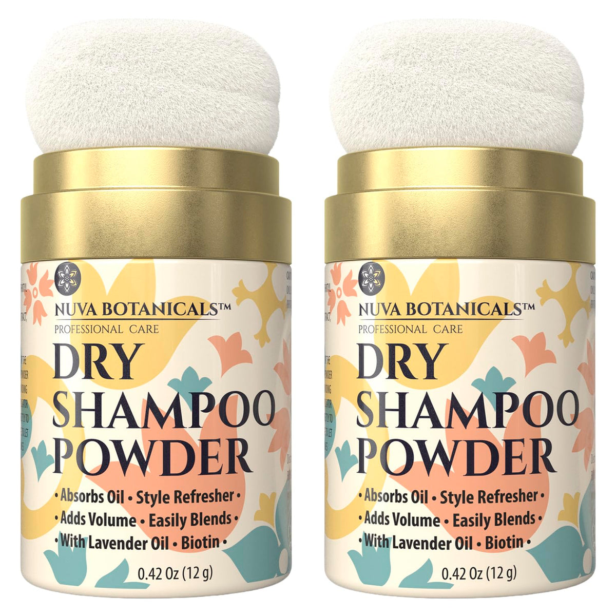 Nuva Botanicals Non-Aerosol Dry Shampoo Powder Lavender front view