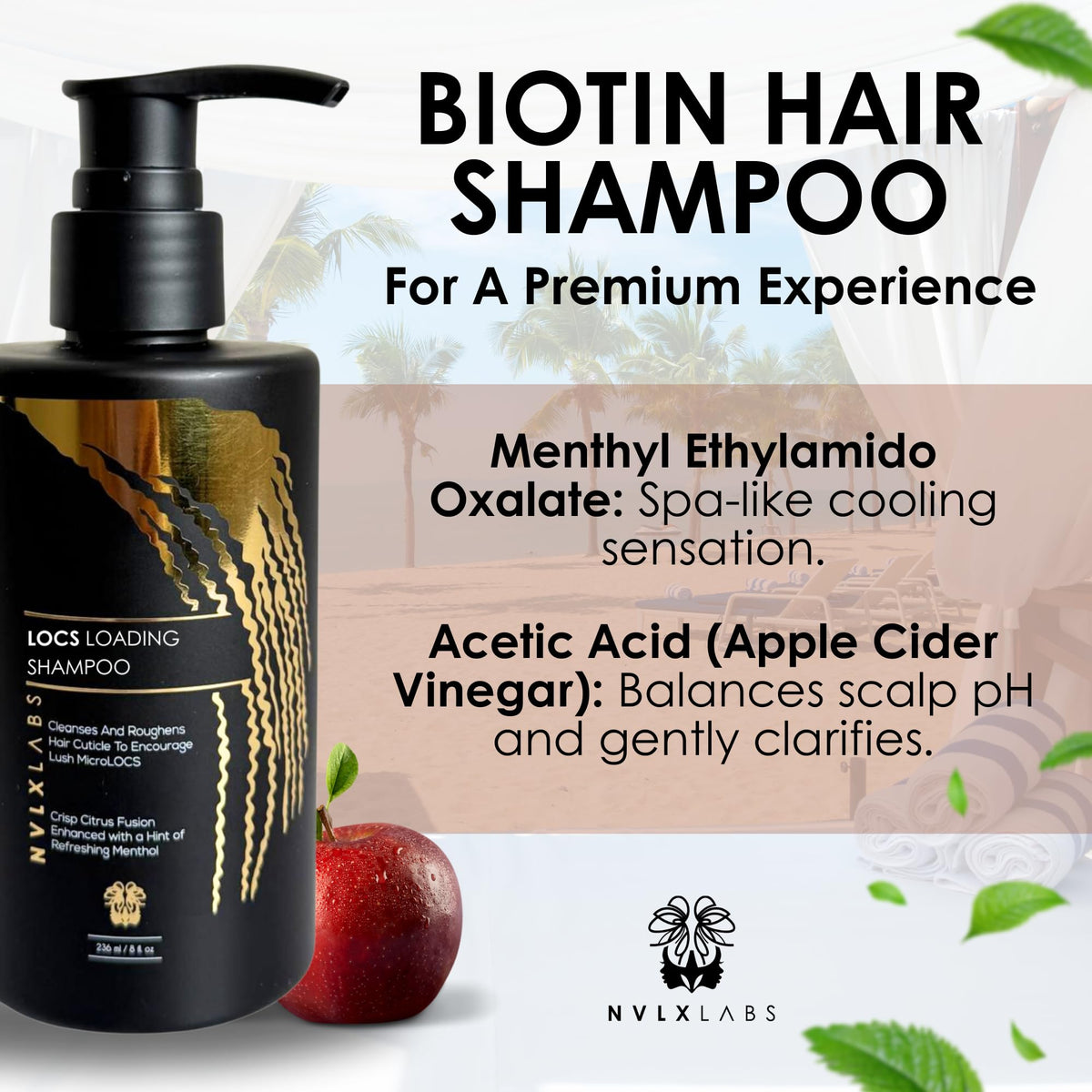NVLX LABS Herbal Locs Shampoo 8 Oz with natural ingredients