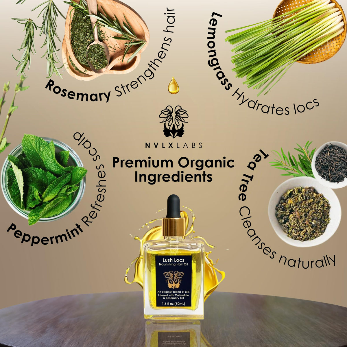 NVLX LABS Rosemary Hair Oil lifestyle scene