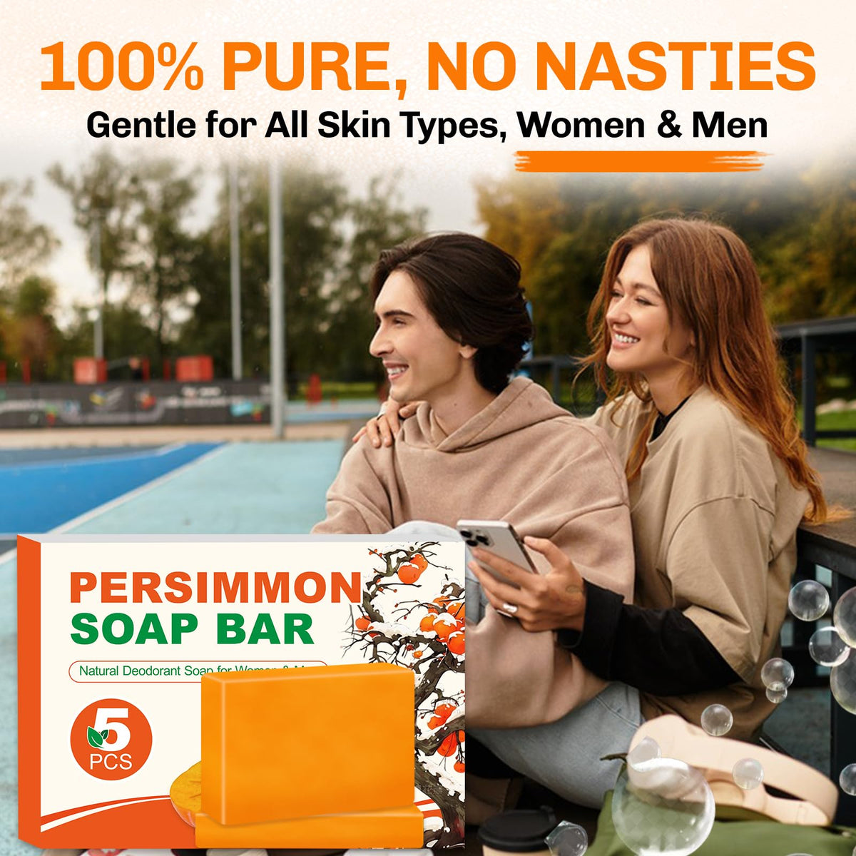 NXPPYY Persimmon Soap Bar close-up of ingredients