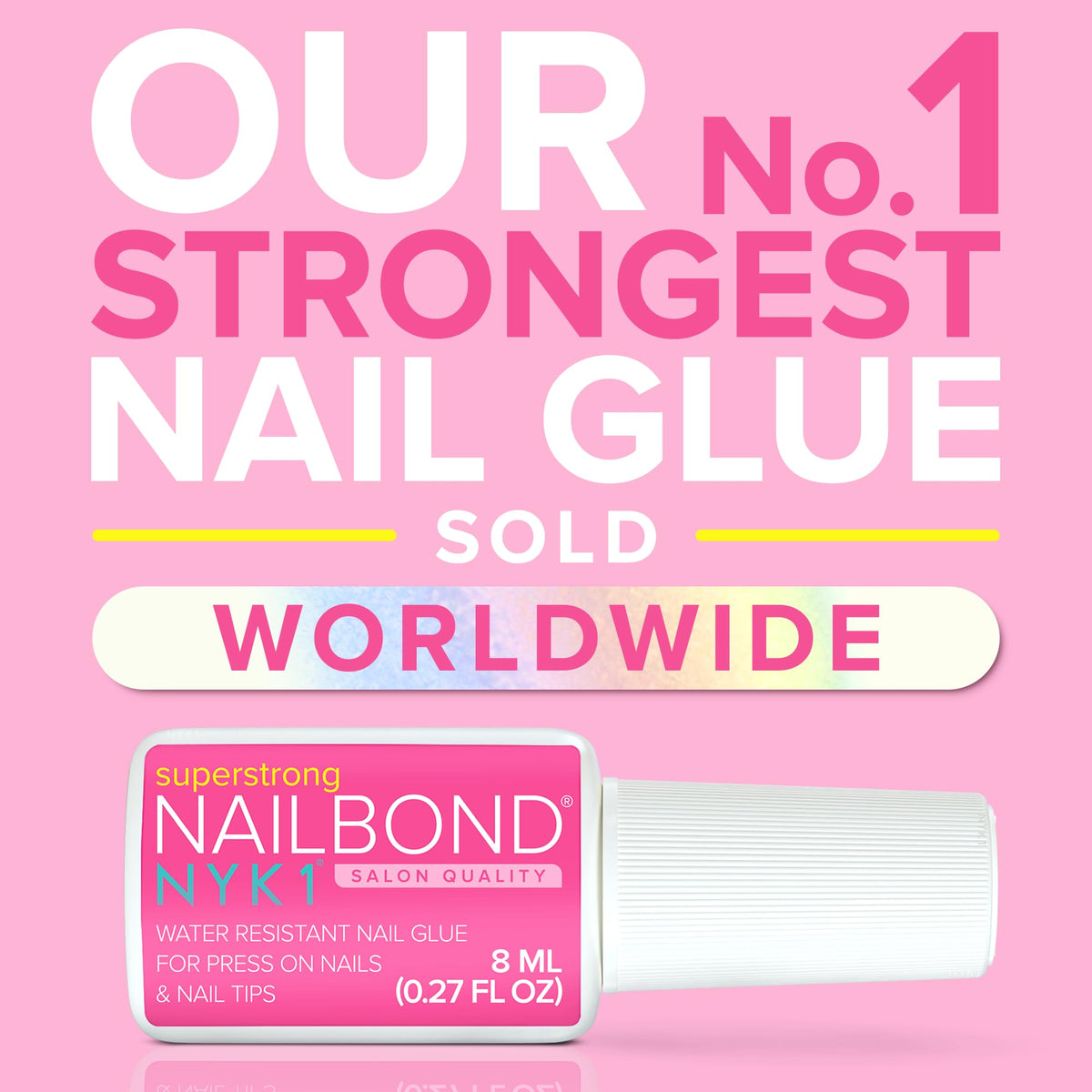 NYK1 Super Strong Nail Glue 8ml bottle side view
