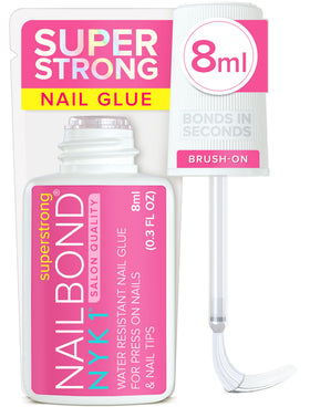NYK1 Super Strong Nail Glue 8ml front view with precision brush
