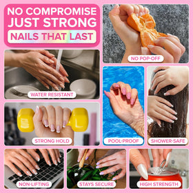 NYK1 Super Strong Nail Glue 8ml with nail art accessories