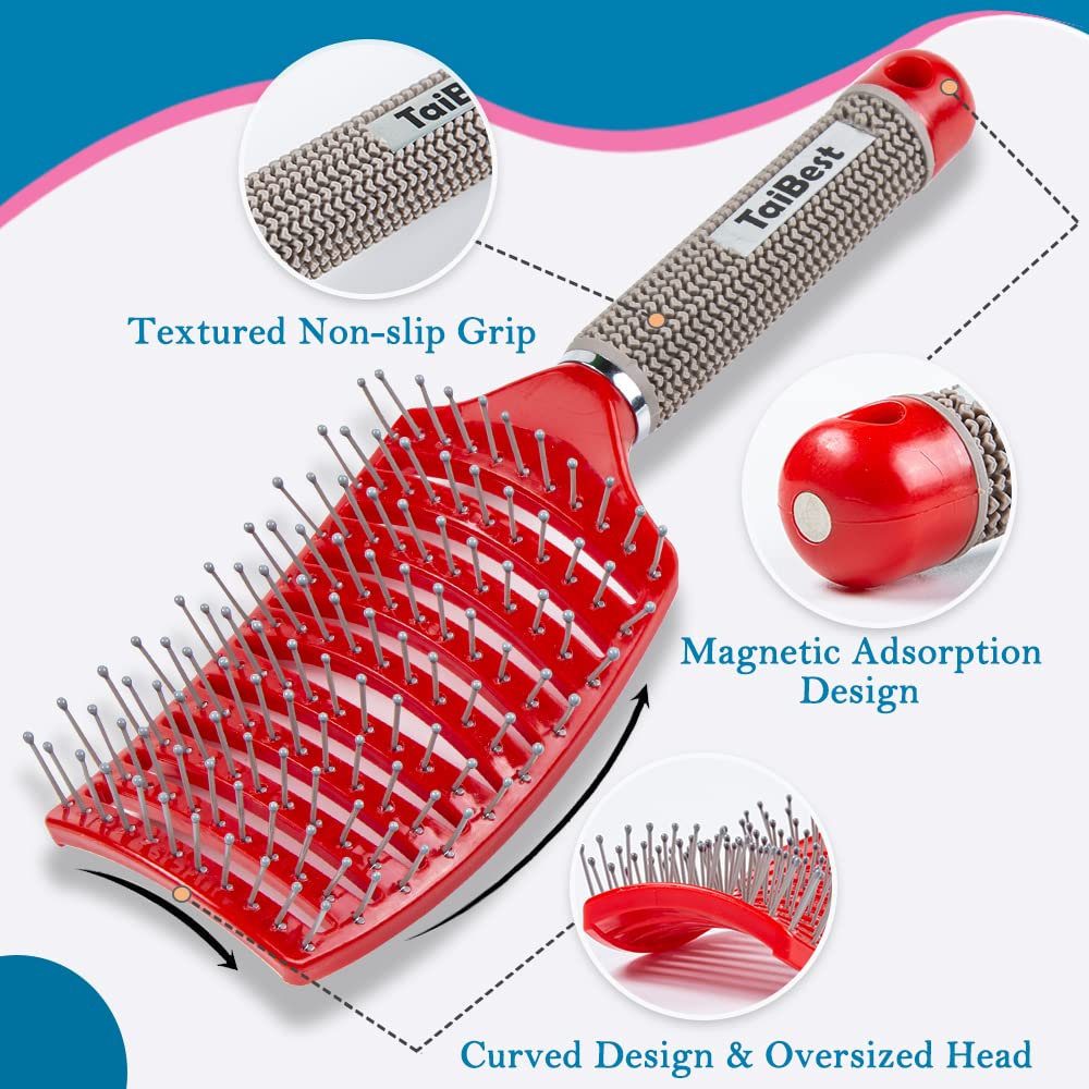 Nylon pin bristles of TaiBest detangling brush