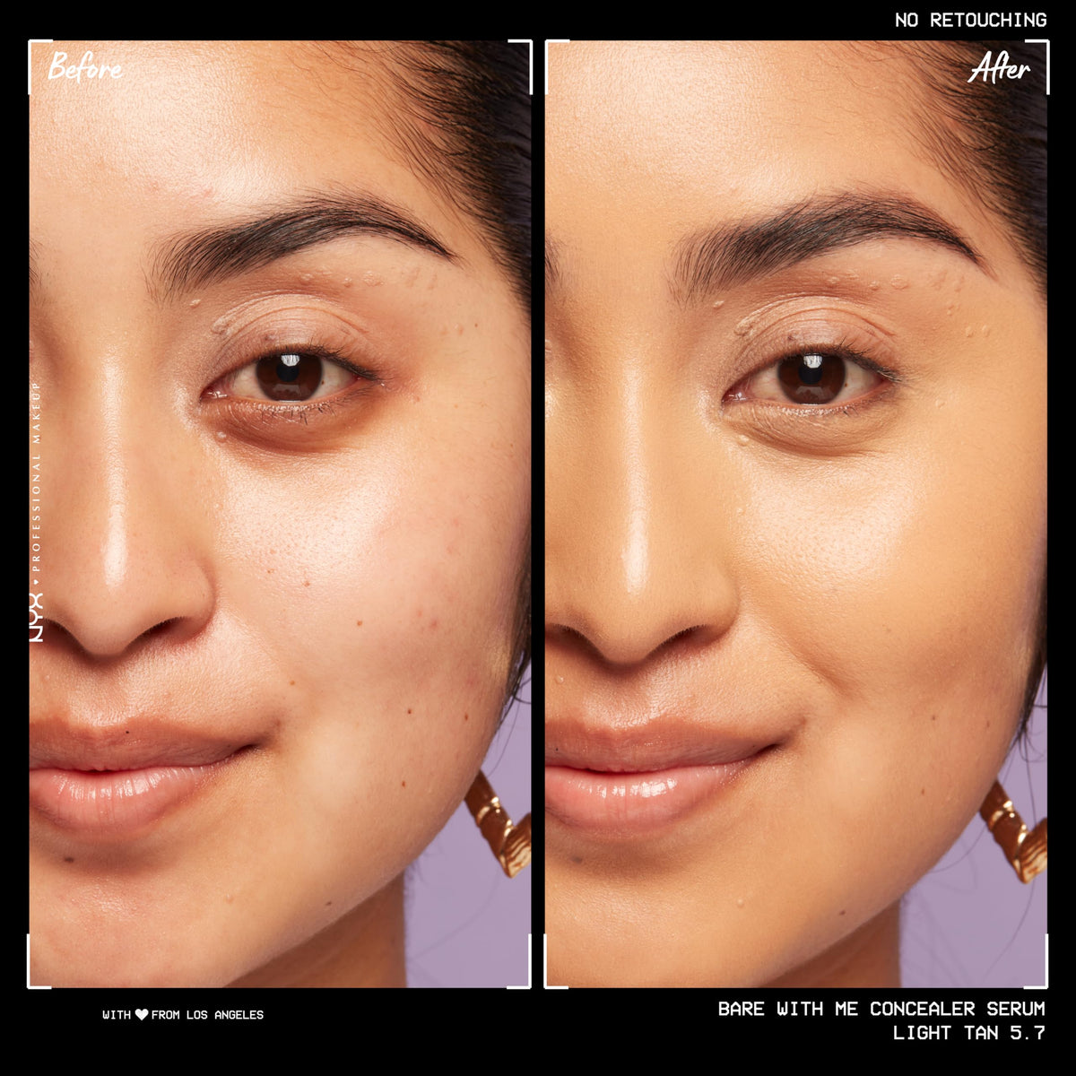 NYX Bare With Me Concealer Serum Light Tan texture on skin