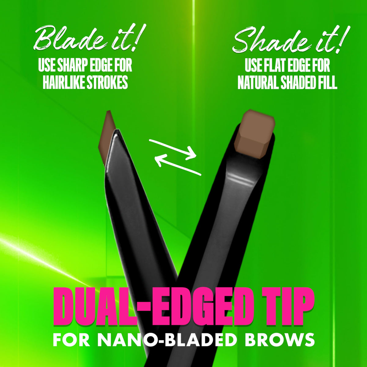 NYX Blade & Shade Brow Pencil showing dual-edged tip