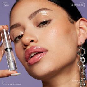 NYX Butter Gloss Sugar Glass texture on hand