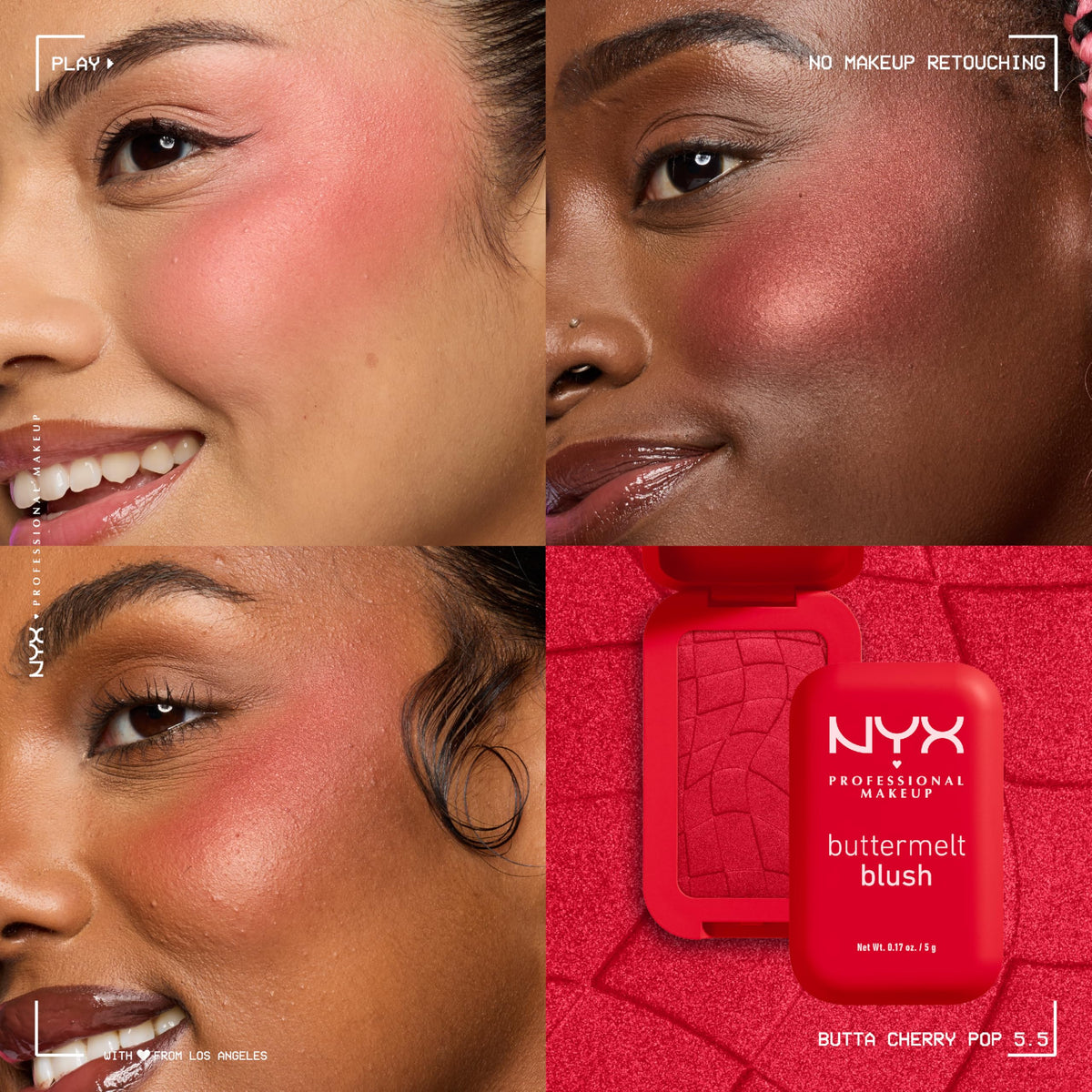 NYX Buttermelt Blush Butta Cherry Pop with brush