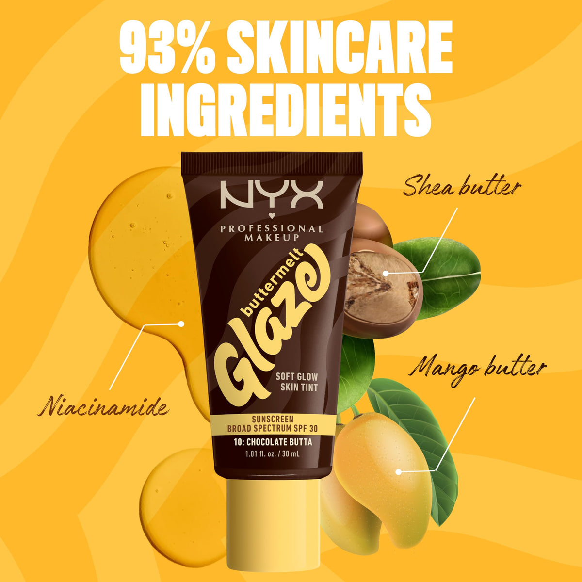 NYX Buttermelt Glaze Skin Tint with skincare ingredients