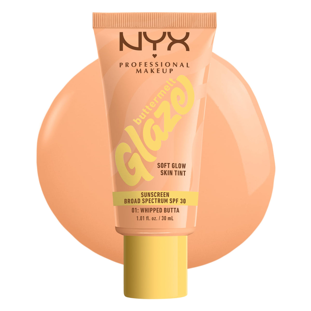 NYX Buttermelt Glaze Soft Glow Skin Tint 01 Whipped Butta front view
