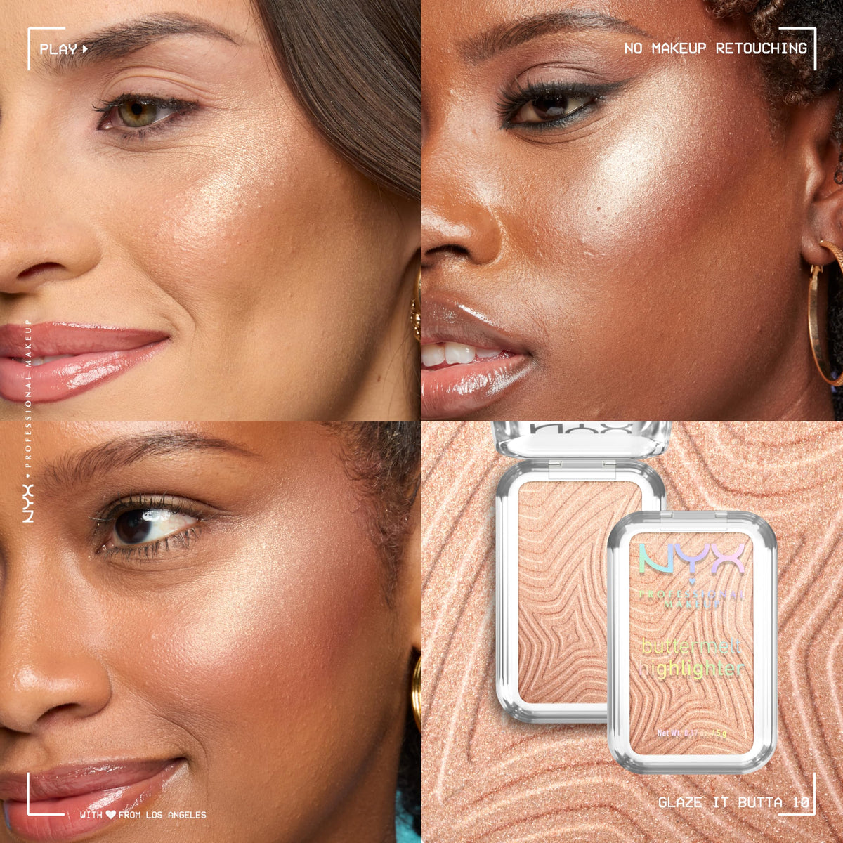 NYX Buttermelt Highlighter 10 Glaze It Butta close-up of texture