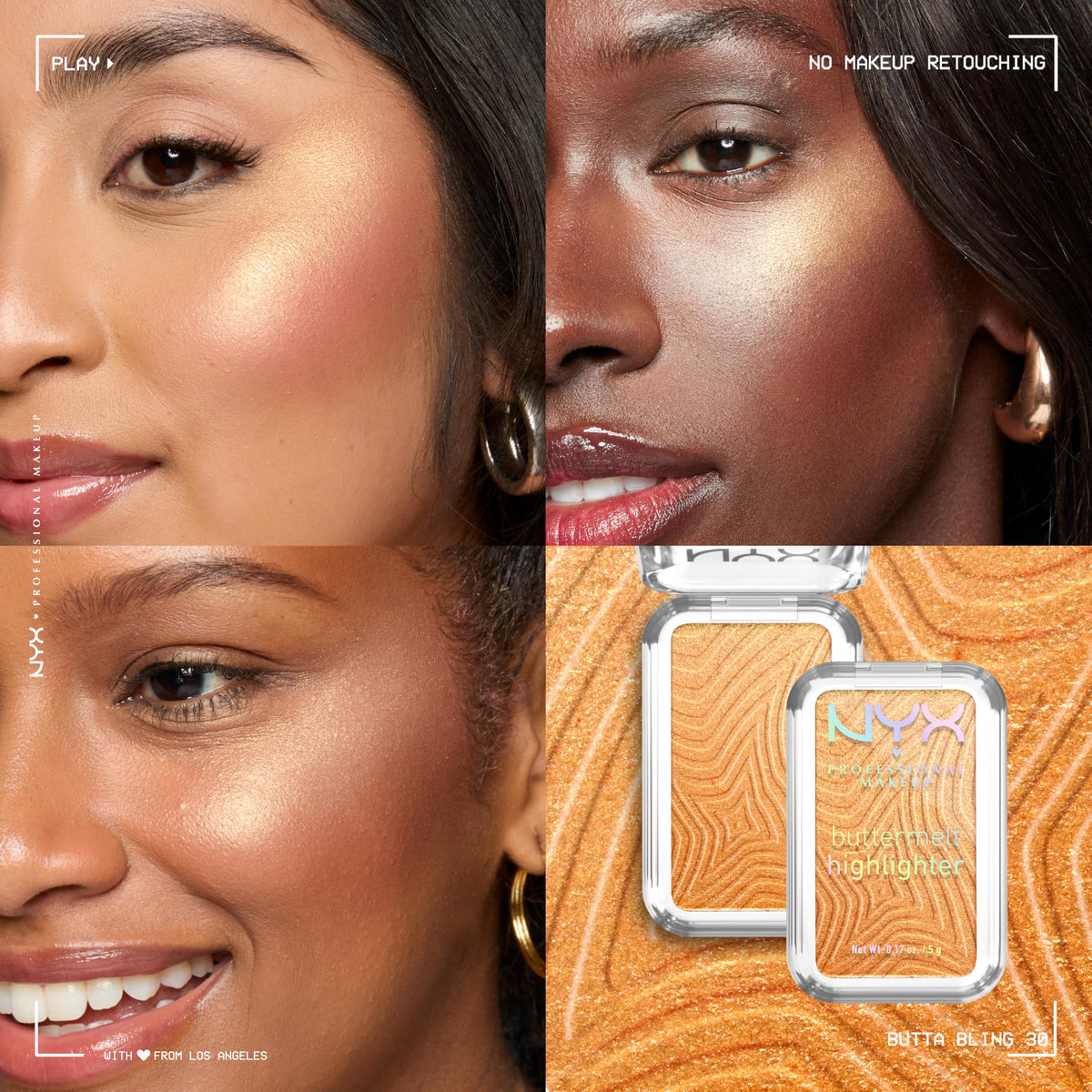 NYX Buttermelt Highlighter 30 Butta Bling close-up of texture