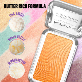 NYX Buttermelt Highlighter 30 Butta Bling in a makeup setup
