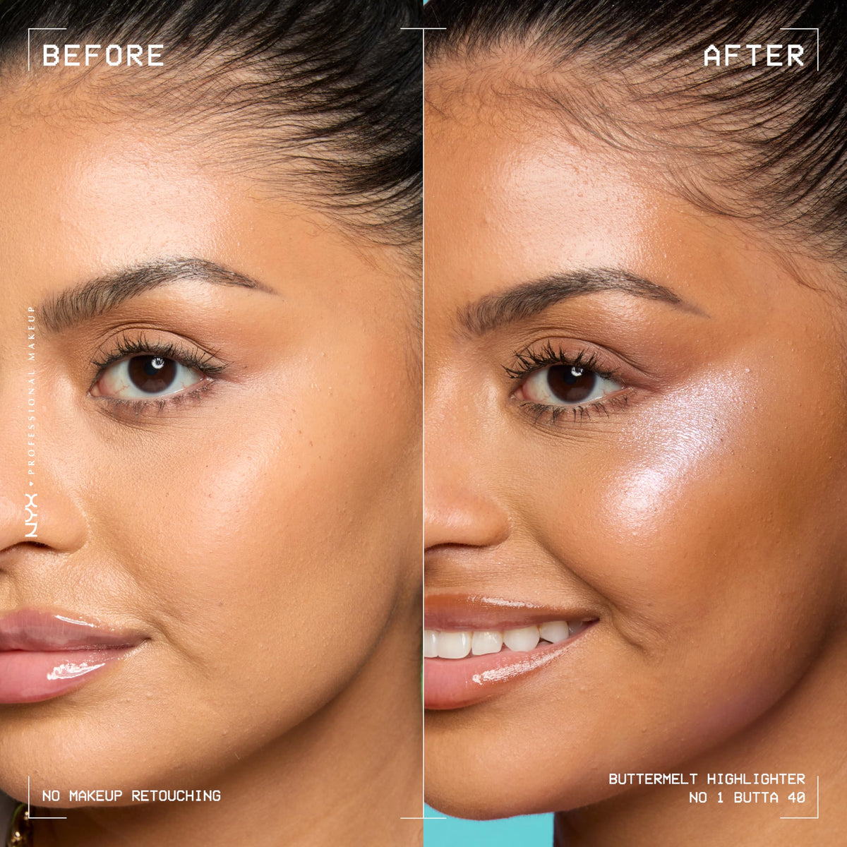 NYX Buttermelt Highlighter Holographic Lavender close-up of texture