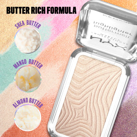 NYX Buttermelt Highlighter in a makeup setup