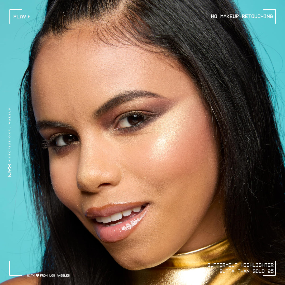 NYX Buttermelt Highlighter Light Gold side view