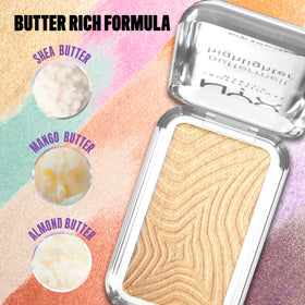 NYX Buttermelt Highlighter Light Gold with other makeup products