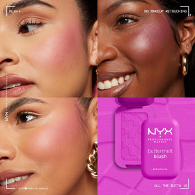 NYX Buttermelt Powder Blush in different shades display