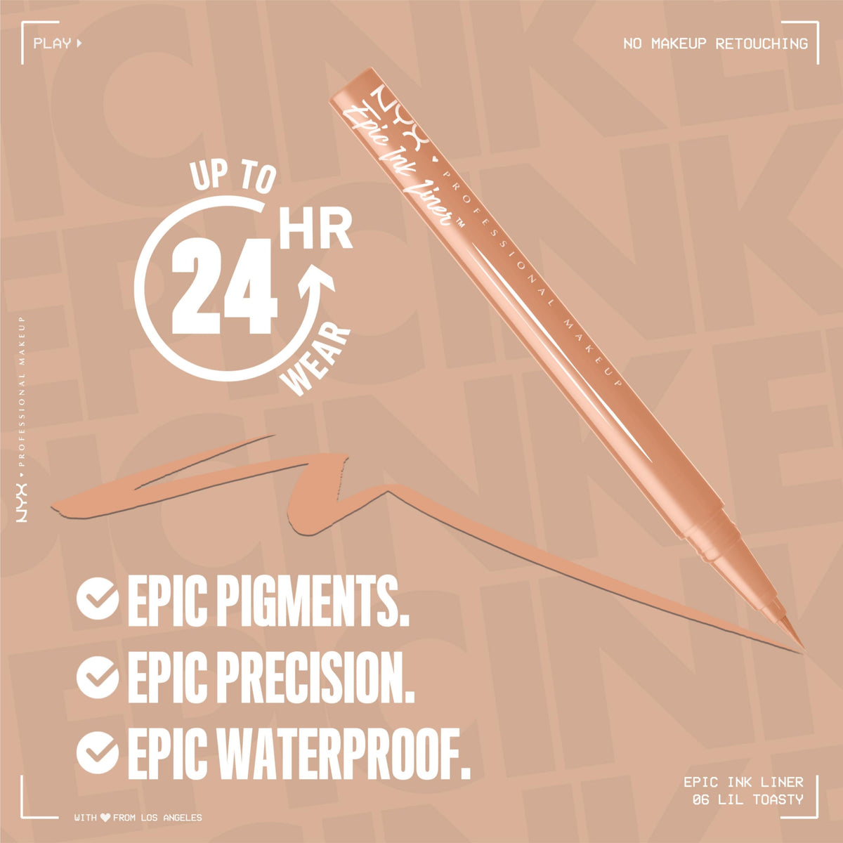 NYX Epic Ink Eyeliner in use for a bold cat eye