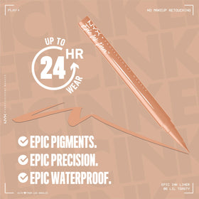 NYX Epic Ink Eyeliner in use for a bold cat eye