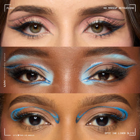 NYX Epic Ink Eyeliner swatches on skin