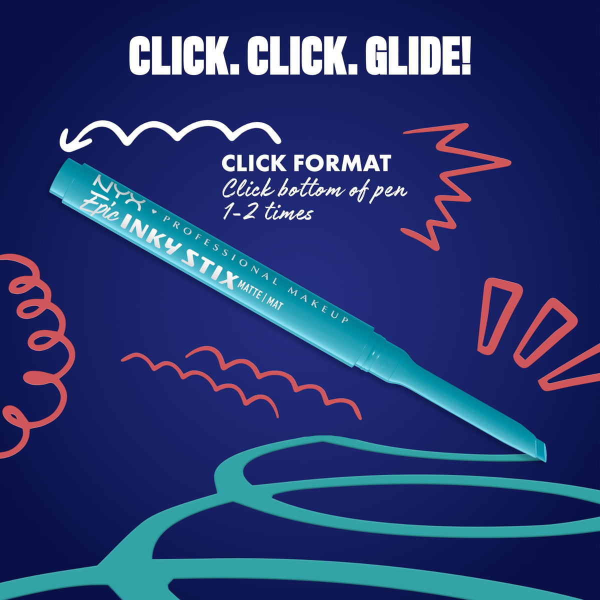 NYX Epic Inky Stix Eyeliner 07 Cyber Cyan applied on eyelid