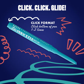 NYX Epic Inky Stix Eyeliner 07 Cyber Cyan applied on eyelid