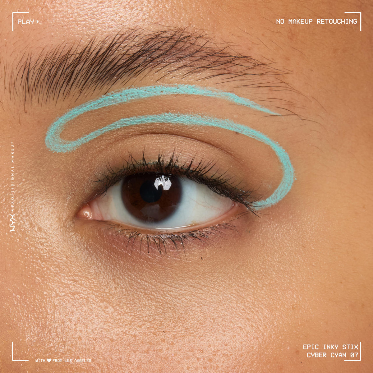 NYX Epic Inky Stix Eyeliner 07 Cyber Cyan slanted tip close-up
