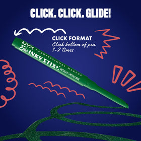 NYX Epic Inky Stix Eyeliner Electric Emerald swatch on skin