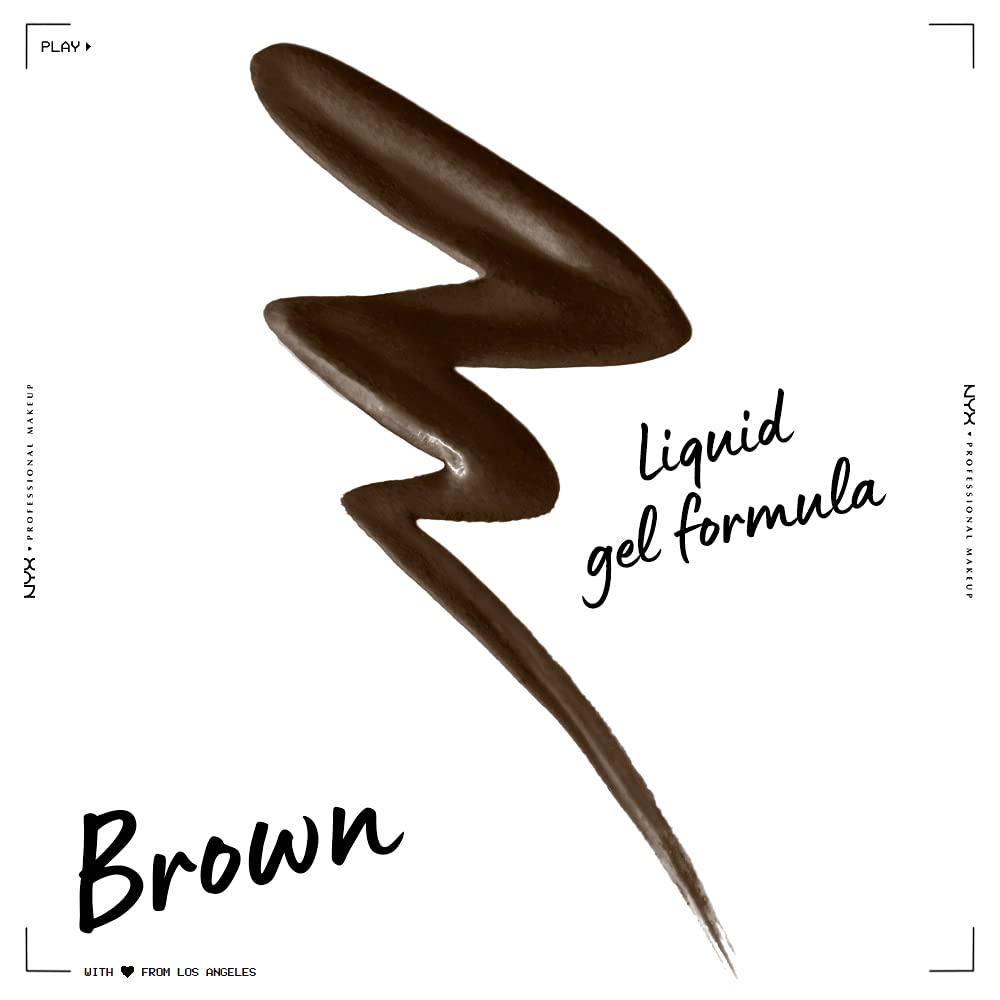 NYX Epic Wear Liquid Liner Brown brush-tip applicator close-up