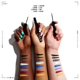 NYX Epic Wear Liquid Liner Brown in use for dramatic eye makeup