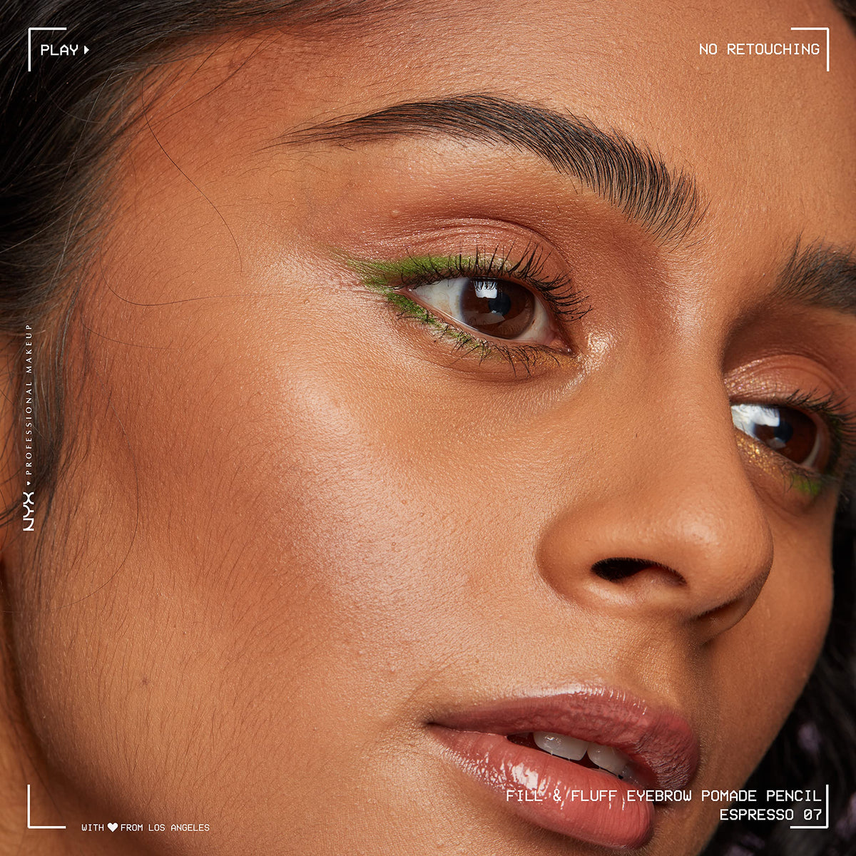 NYX eyebrow pomade pencil in use on model